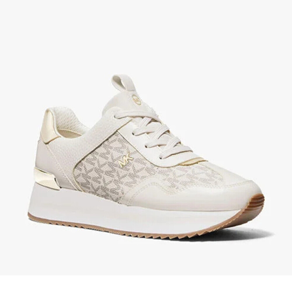 Michael Kors Raina 43R4RNFSAB Women's US 5 Ivory Platform Trainer Shoes ZOGG2375